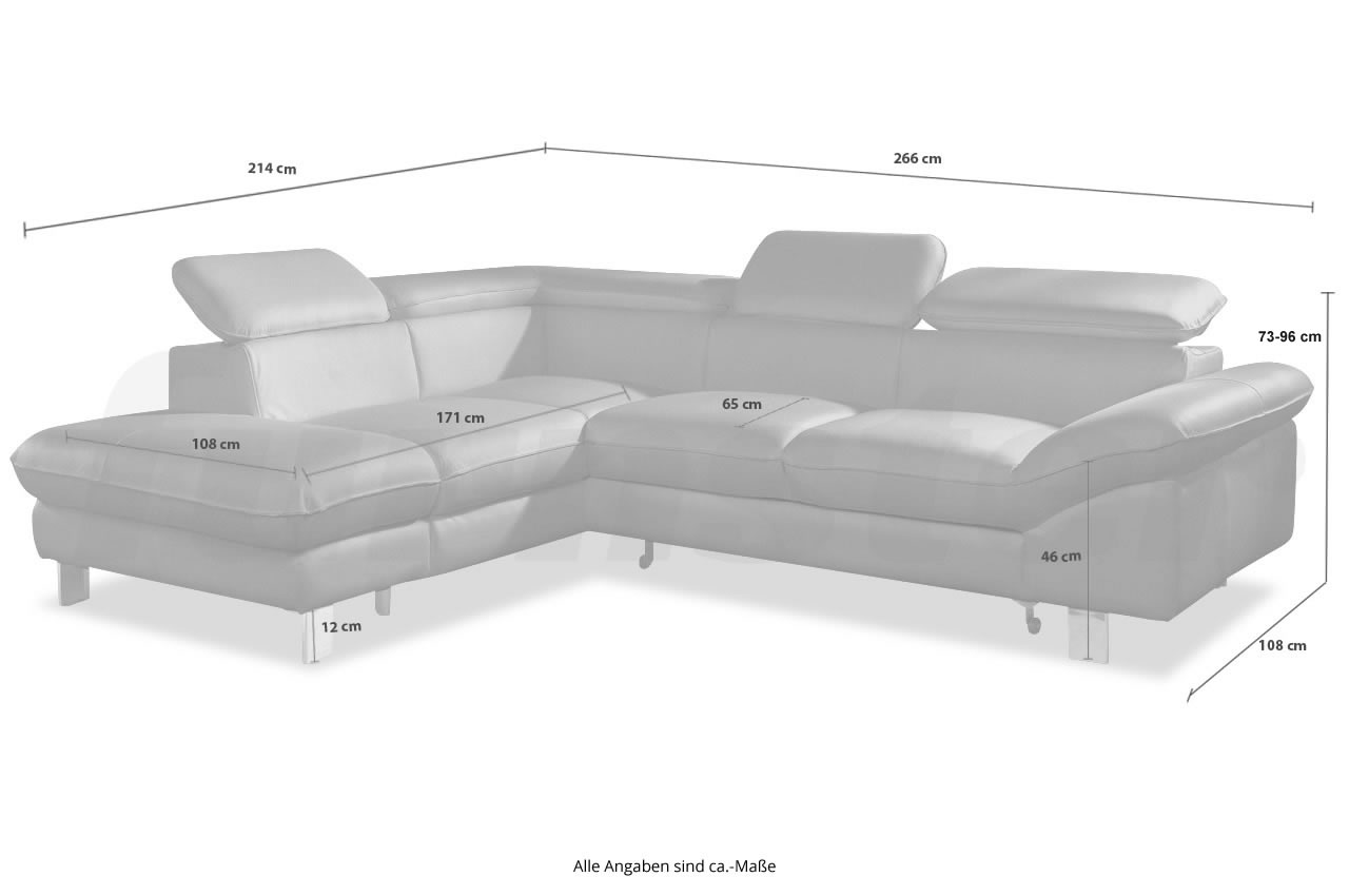 Sofa Ecksofa Relax Couch Luxus Swing L Form Leder Ottomane LED USB  Becherhalter