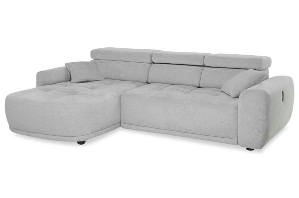 Ecksofa Lesmo links - mit elektrischer Sitzverstellung und USB