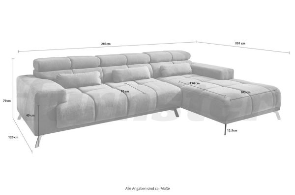 Iwaniccy Ecksofa Speed rechts - mit elektrischer Verstellung | Furnster.de