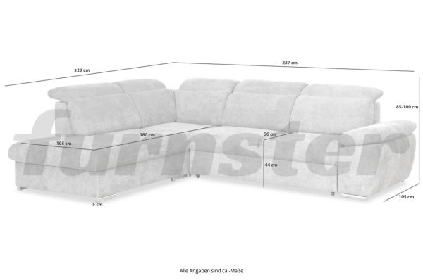 Ecksofa Alabama links - wahlweise mit Schlaffunktion | Furnster.de