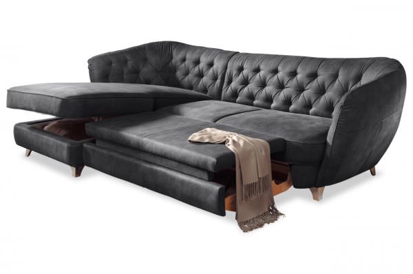 STORNOWARE - Chesterfield Ecksofa outlets Retro links mit Bett+Bettkasten